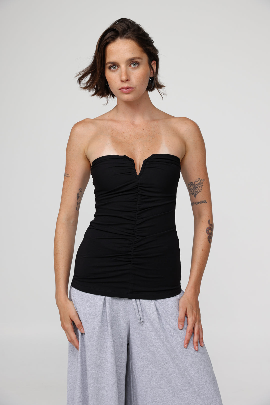 Realized Black Strapless Top