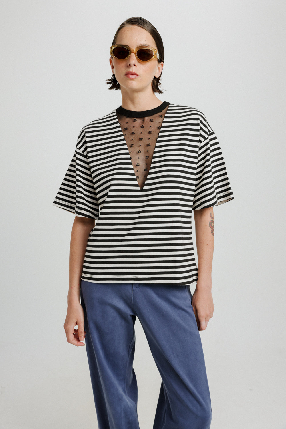 Field Striped Lace T-Shirt