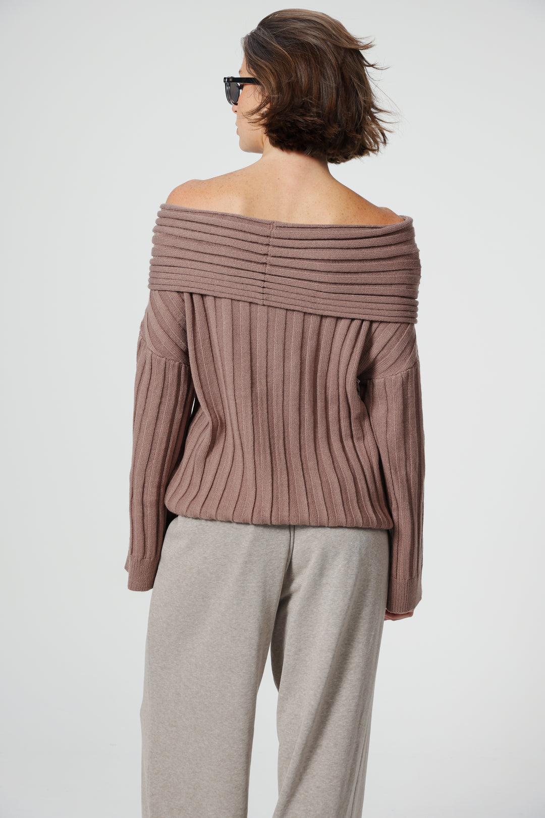 Memory Mocha Off Shoulder Sweater