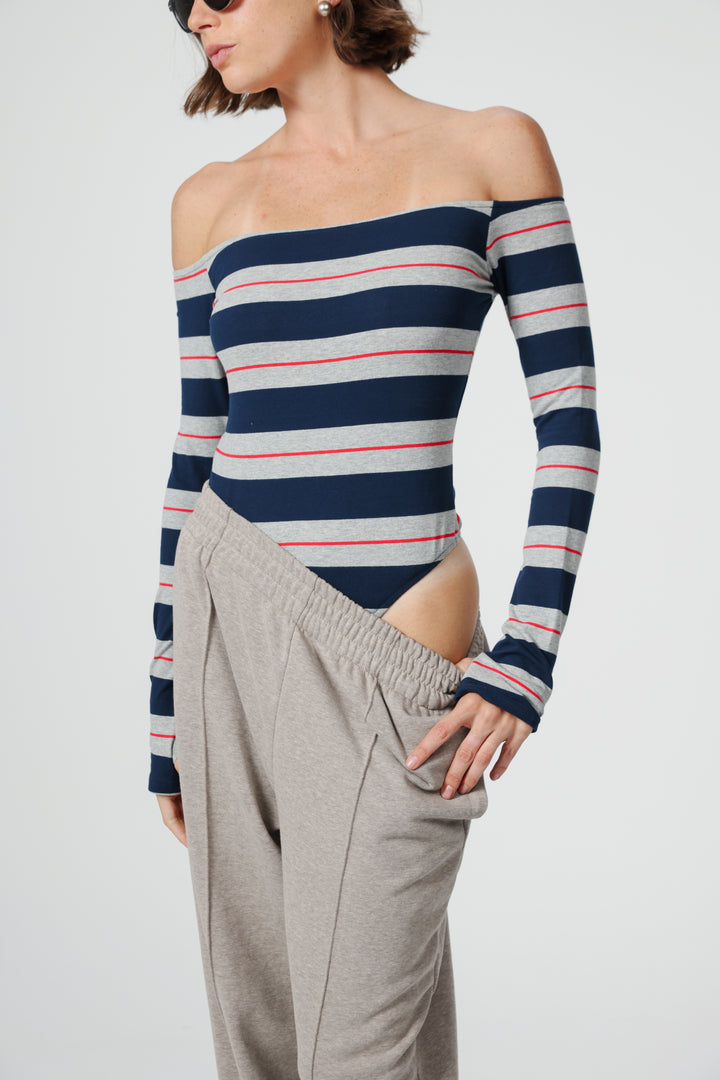 Park Grey Stripes Bodysuit