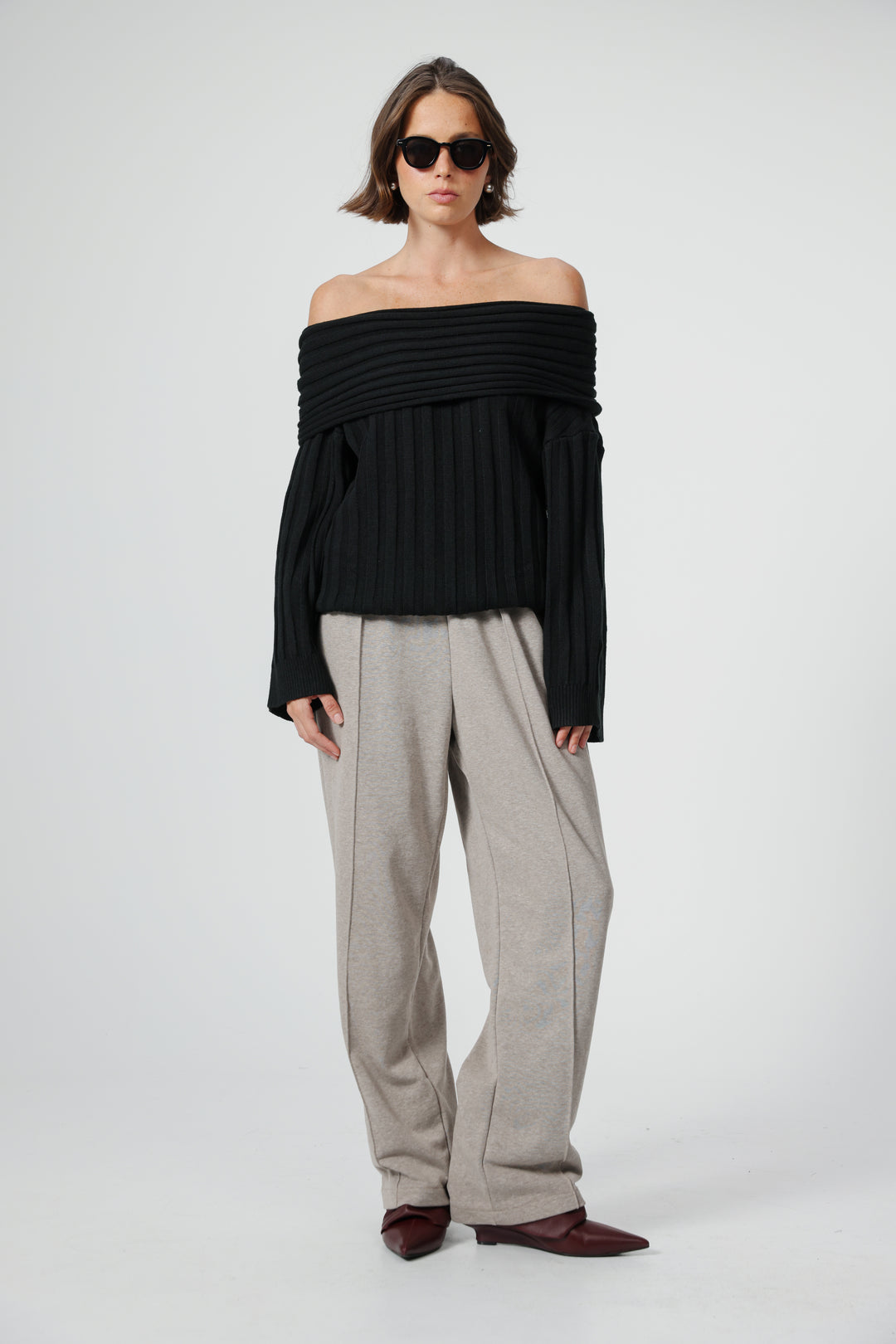 Memory Black Off Shoulder Sweater