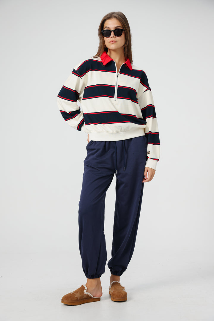 Nostalgia Cream Stripes Polo