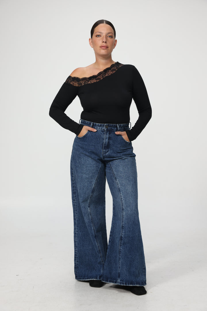 Luna Lace White Off Shoulder Top