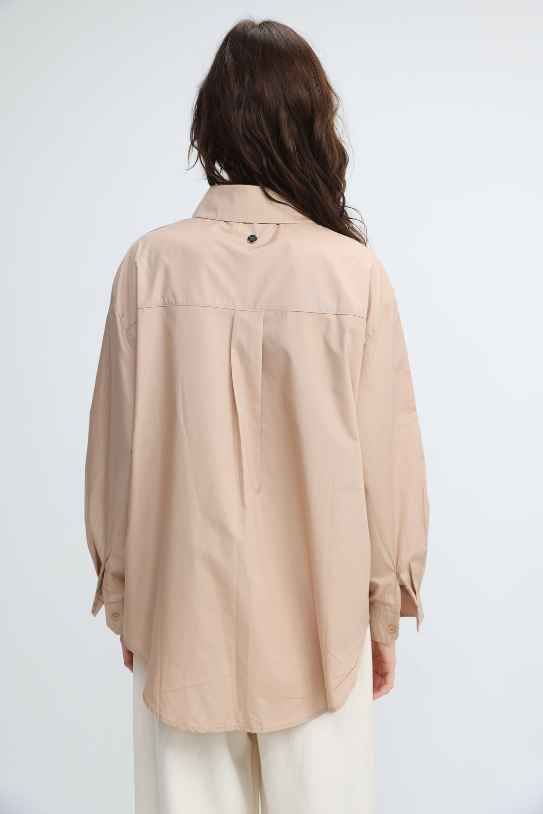 Side Stripes Beige Buttoned Shirt