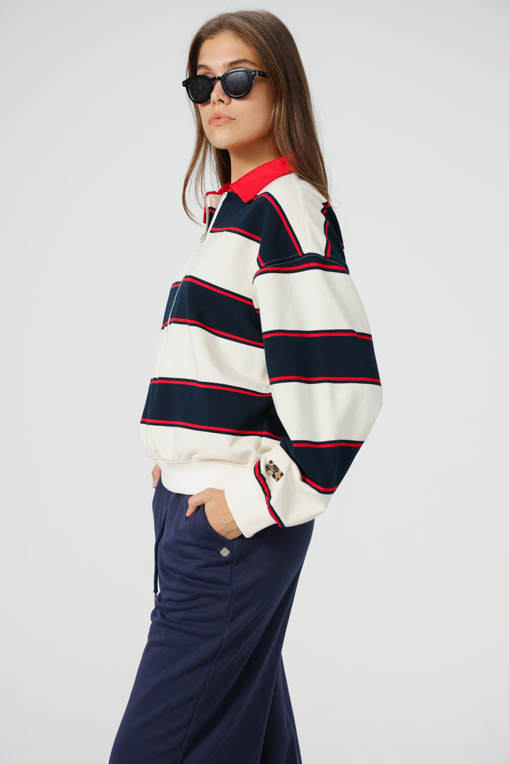 Nostalgia Cream Stripes Polo