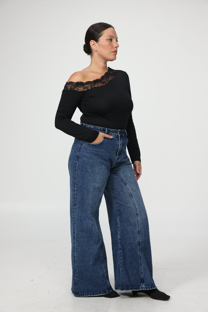 Luna Lace White Off Shoulder Top