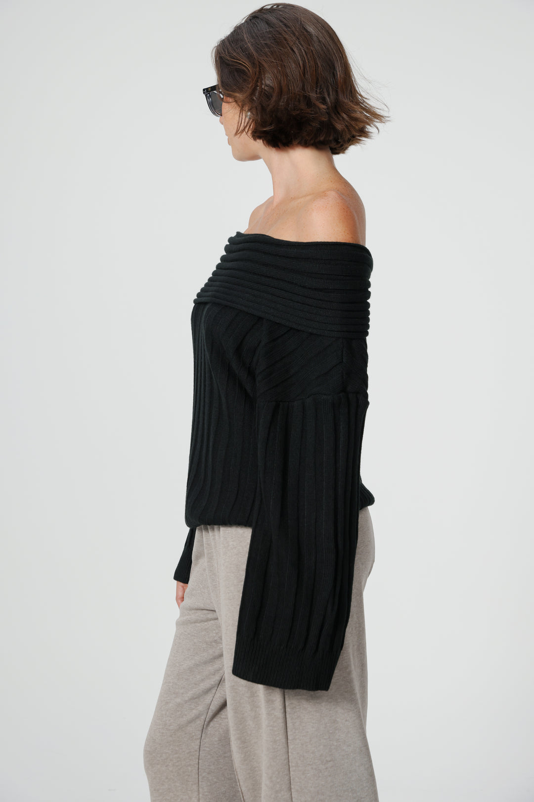 Memory Black Off Shoulder Sweater
