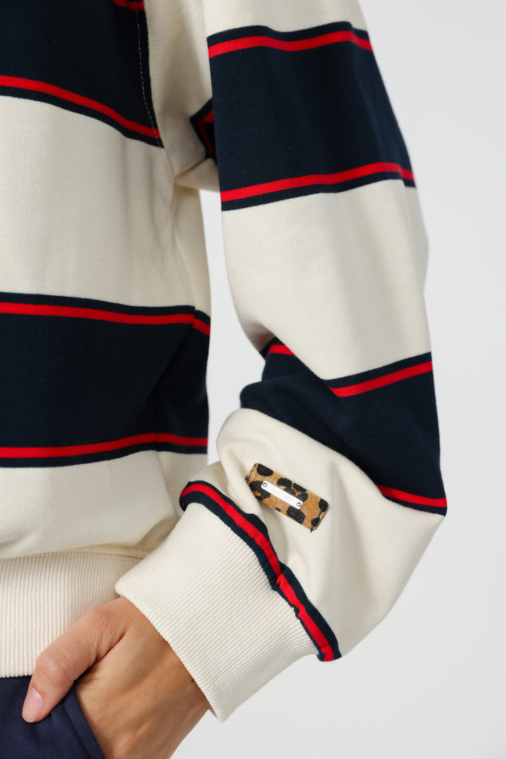 Nostalgia Cream Stripes Polo