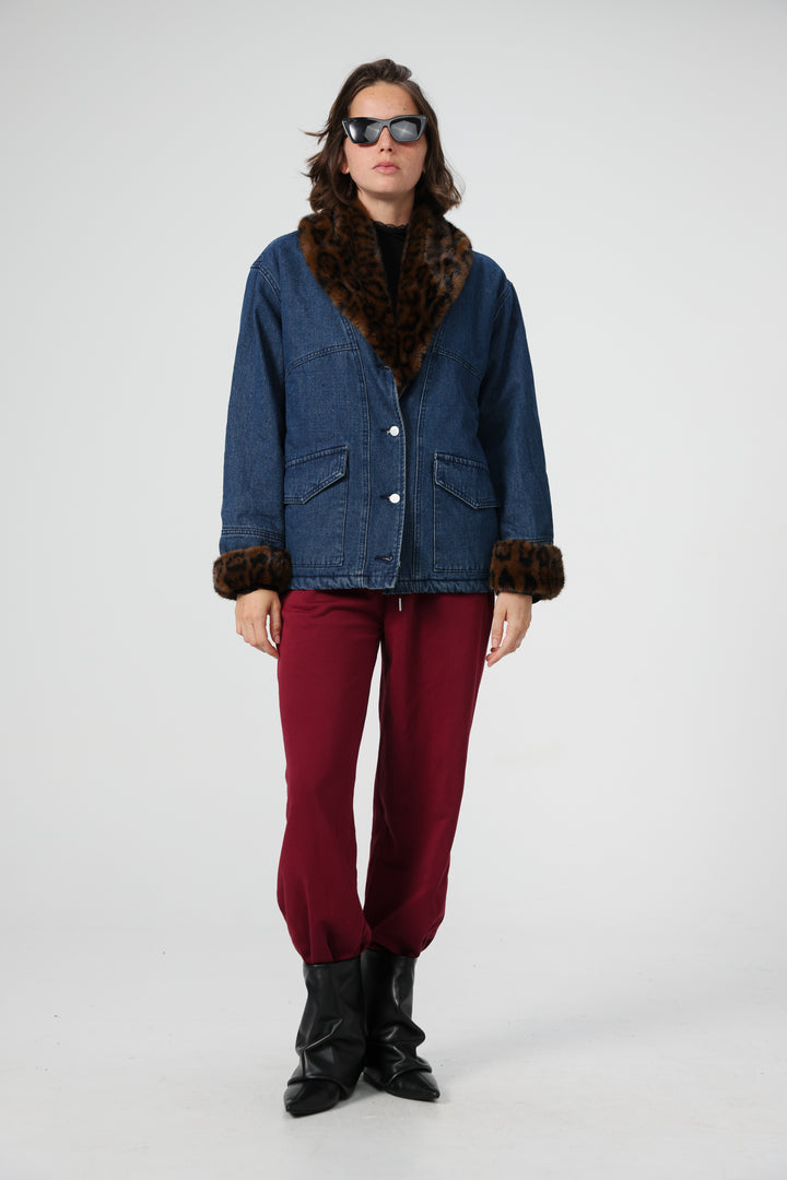 Seagull Blue Denim Jacket ג'קט ג'ינס פרווה