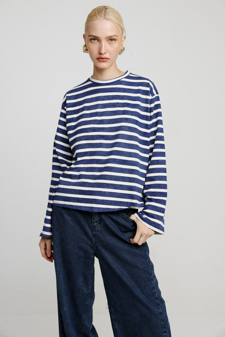 Rock Blue Ribbed Stripes Shirt