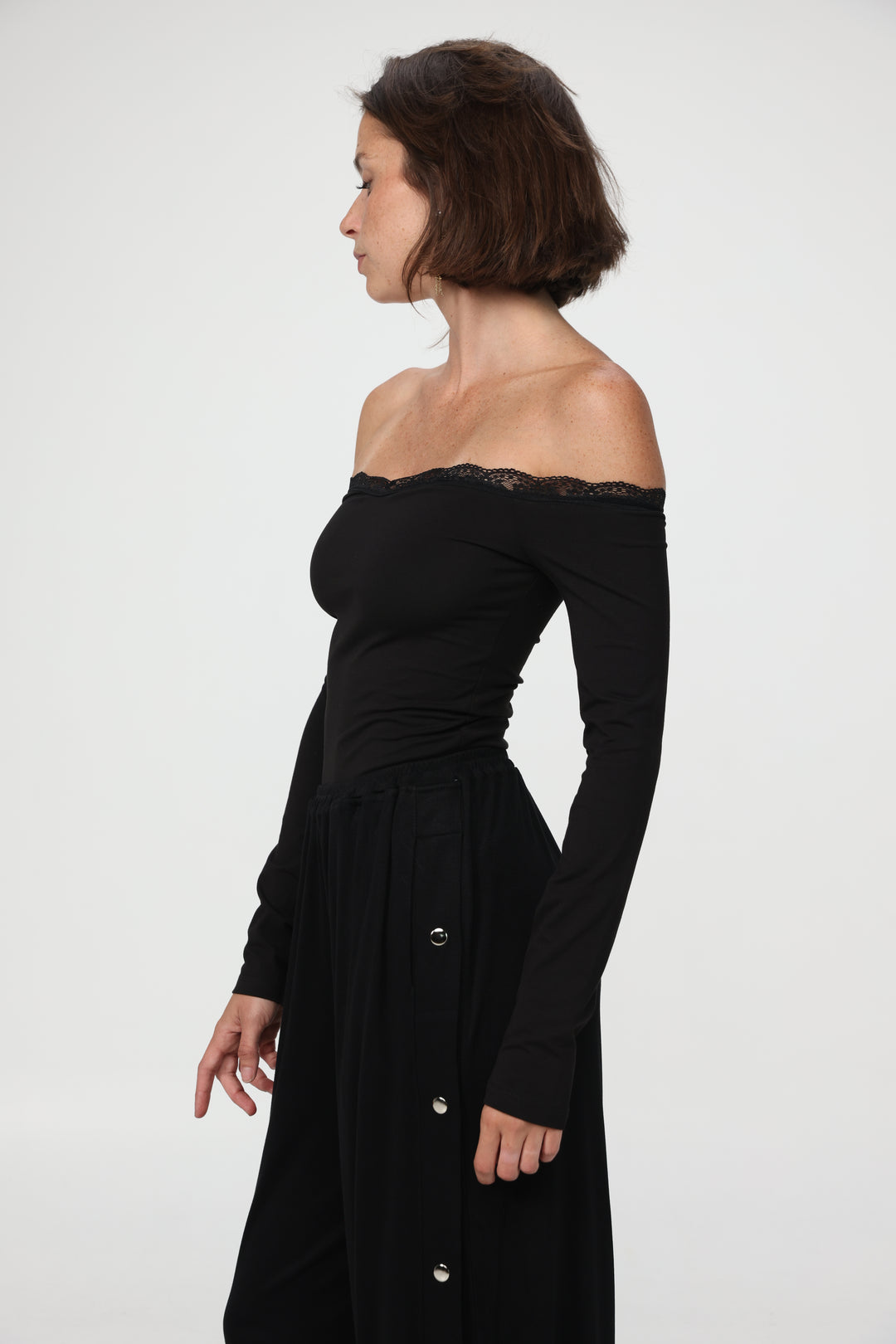 Player Black Off Shoulder Top