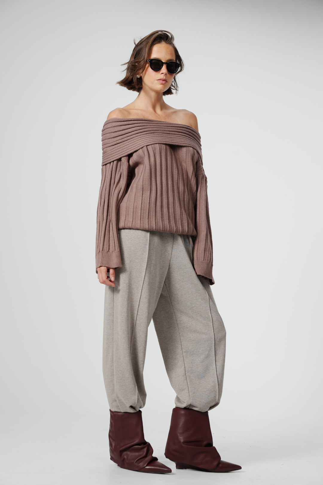 Memory Mocha Off Shoulder Sweater