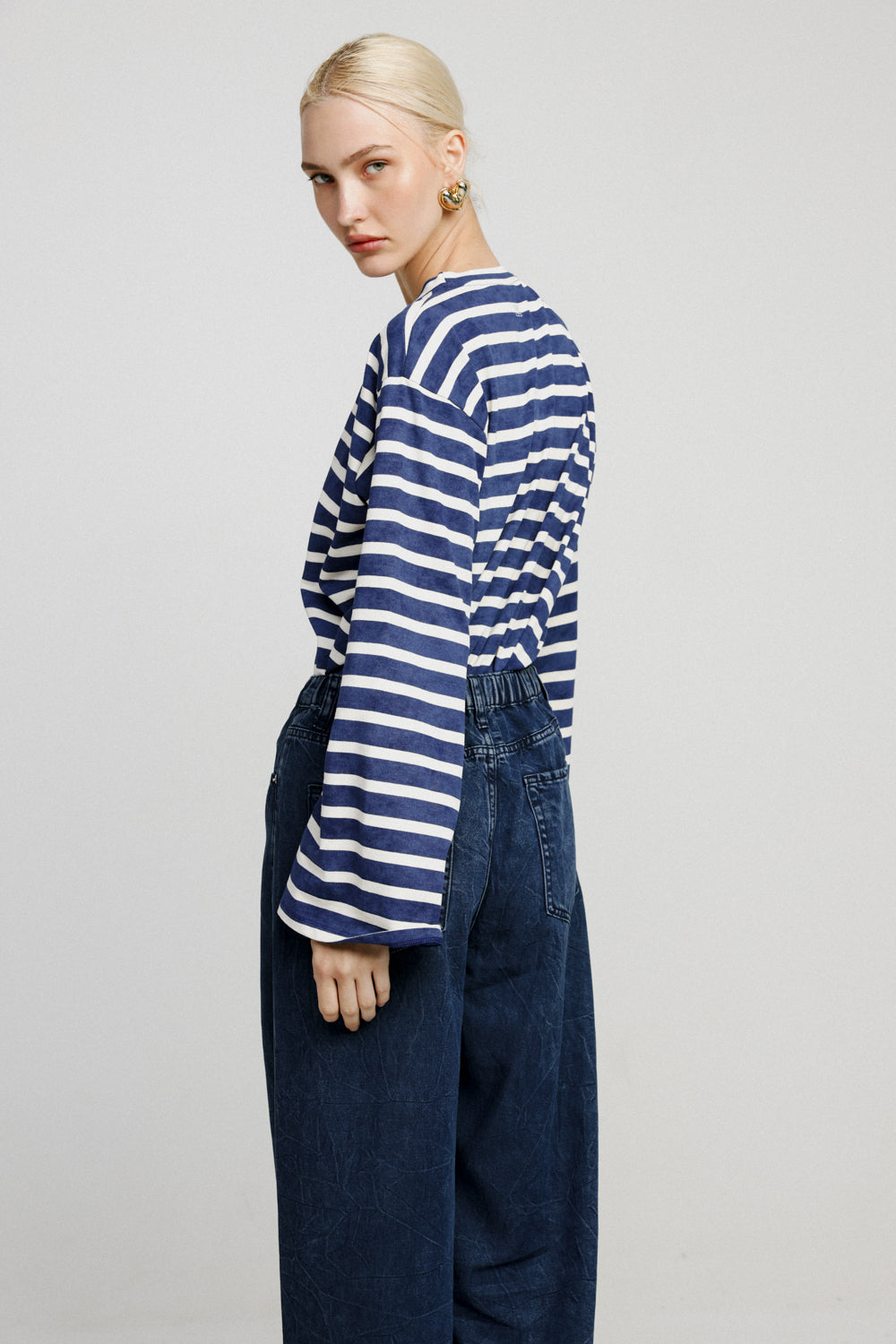 Rock Blue Ribbed Stripes Shirt