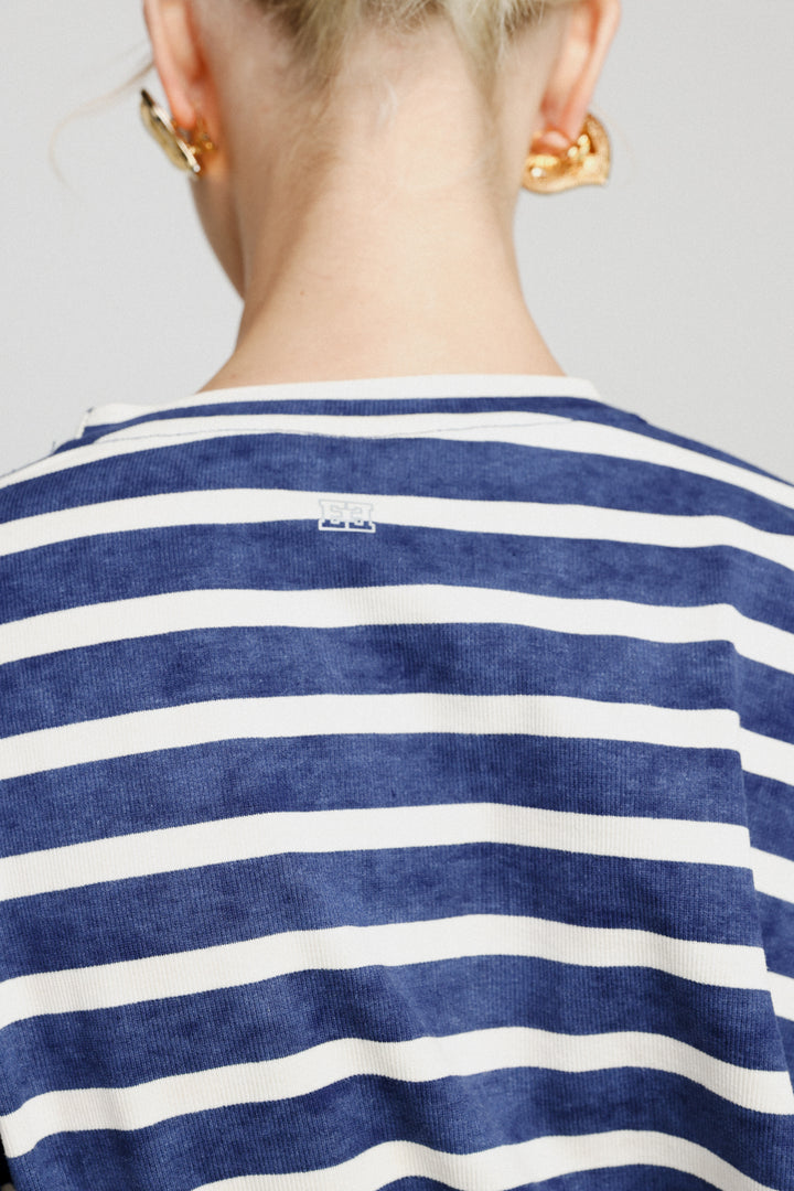 Rock Blue Ribbed Stripes Shirt