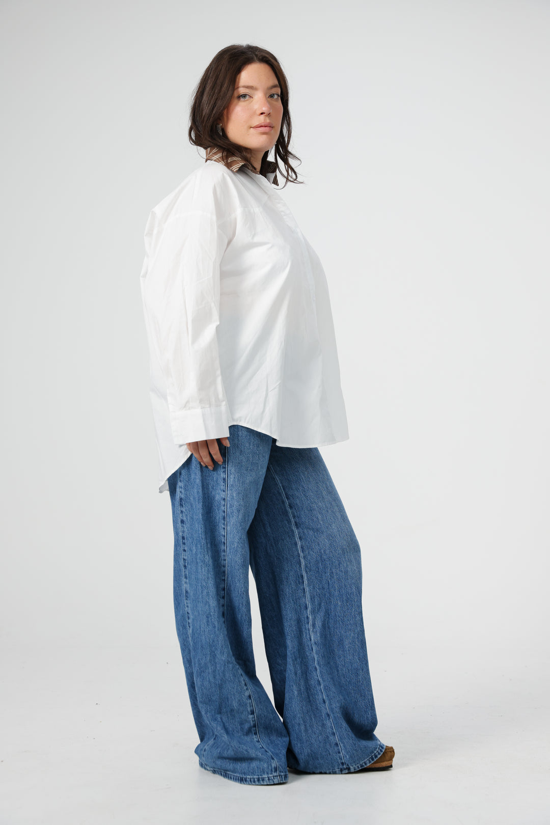 Plaid Collar Pink Buttoned Shirt