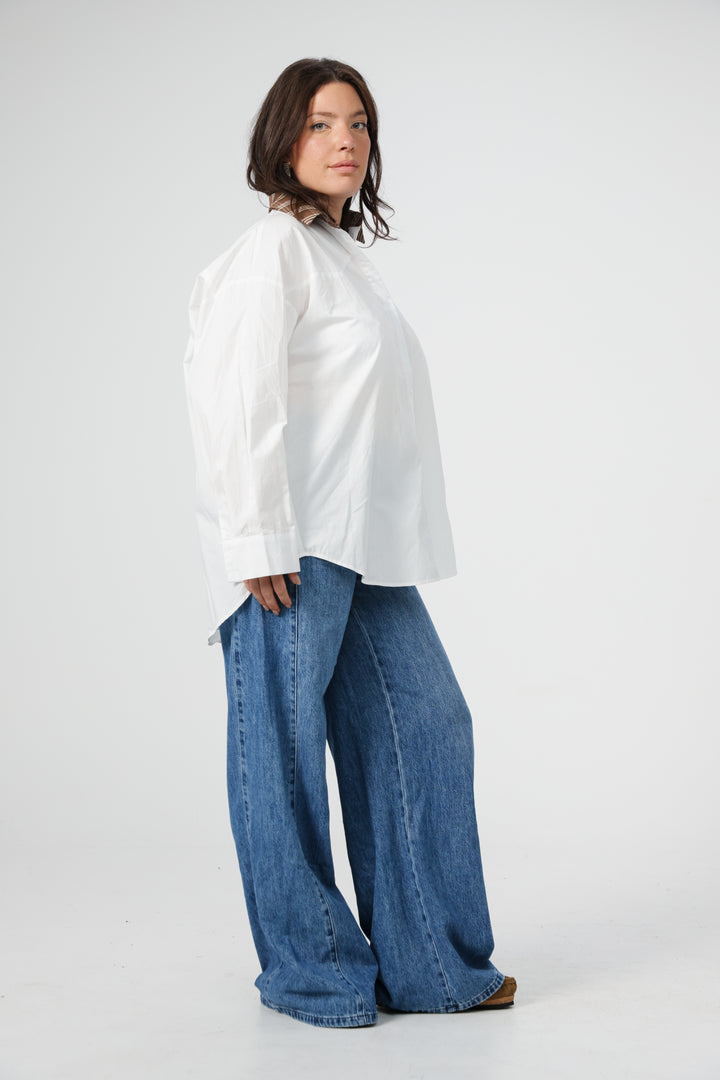 Plaid Collar Pink Buttoned Shirt