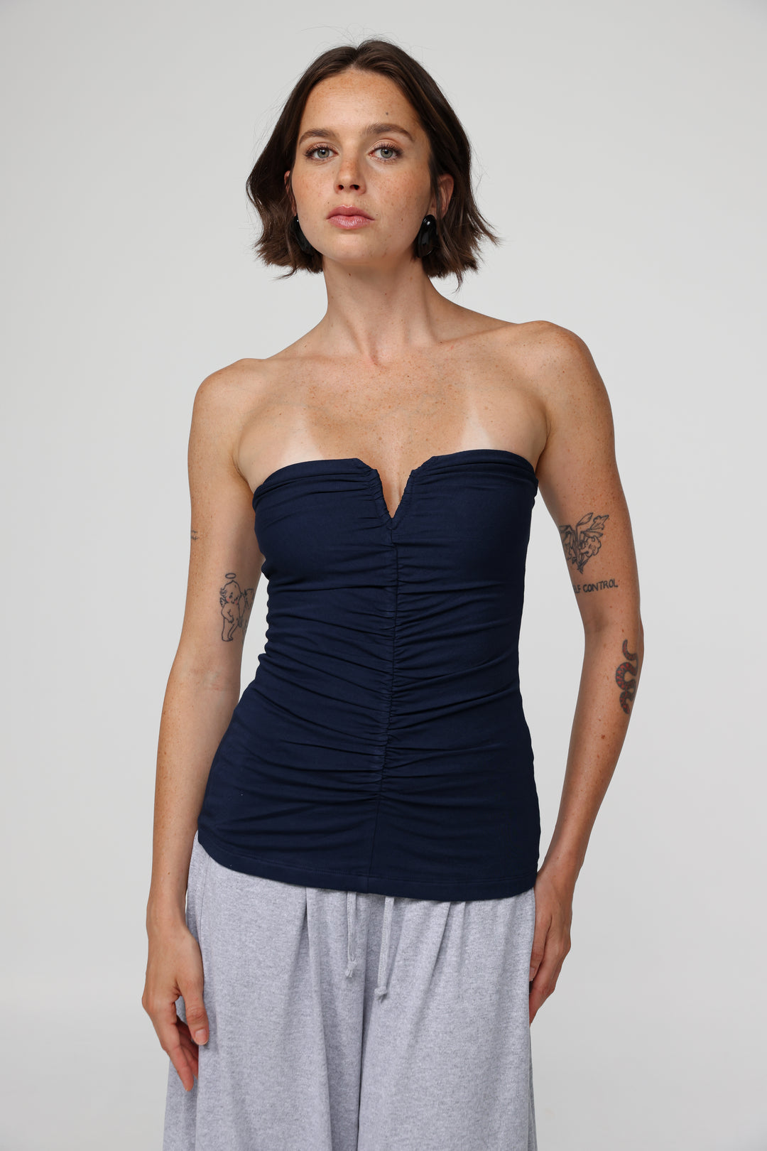 Realized Navy Strapless Top