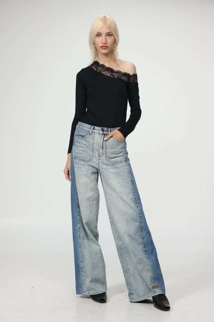 Luna Lace Black Off Shoulder Top