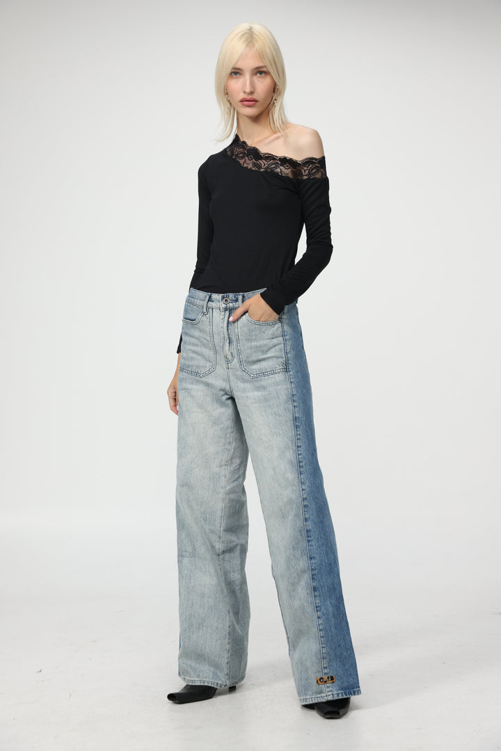 Luna Lace Black Off Shoulder Top