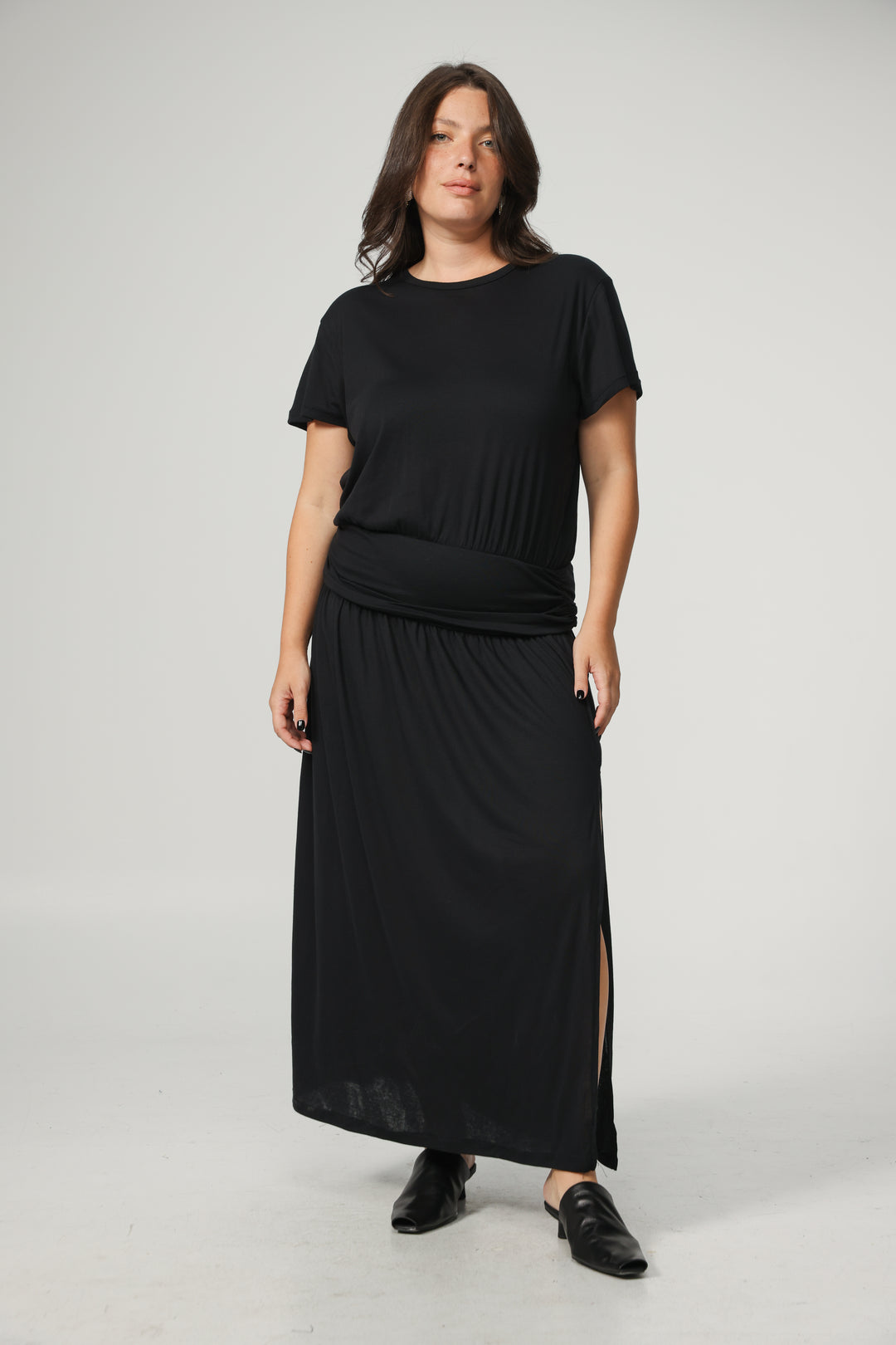 Belted Black Dress