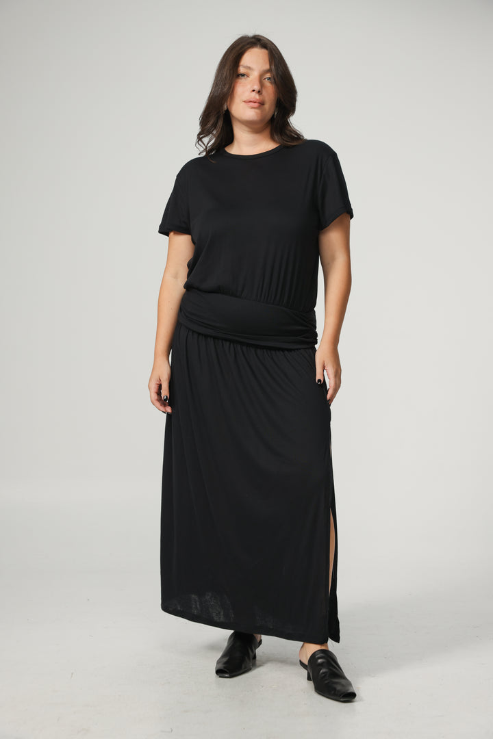 Belted Black Dress