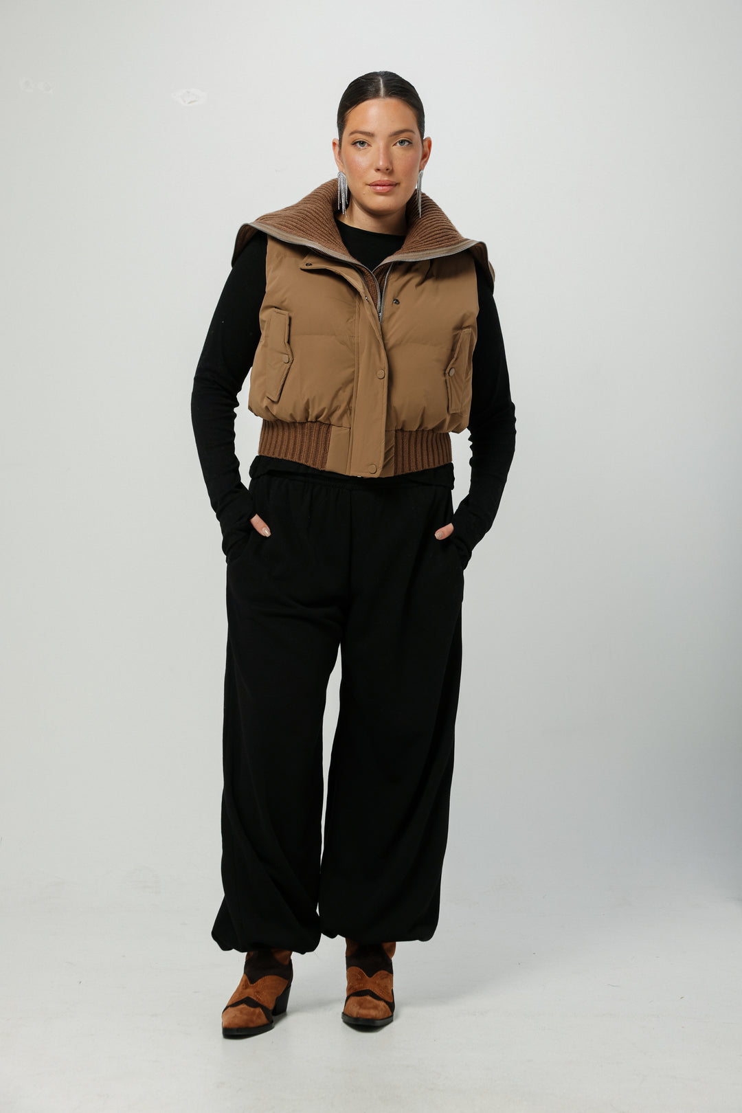 ווסט חום קאמל מידה L Mine Camel Vest 