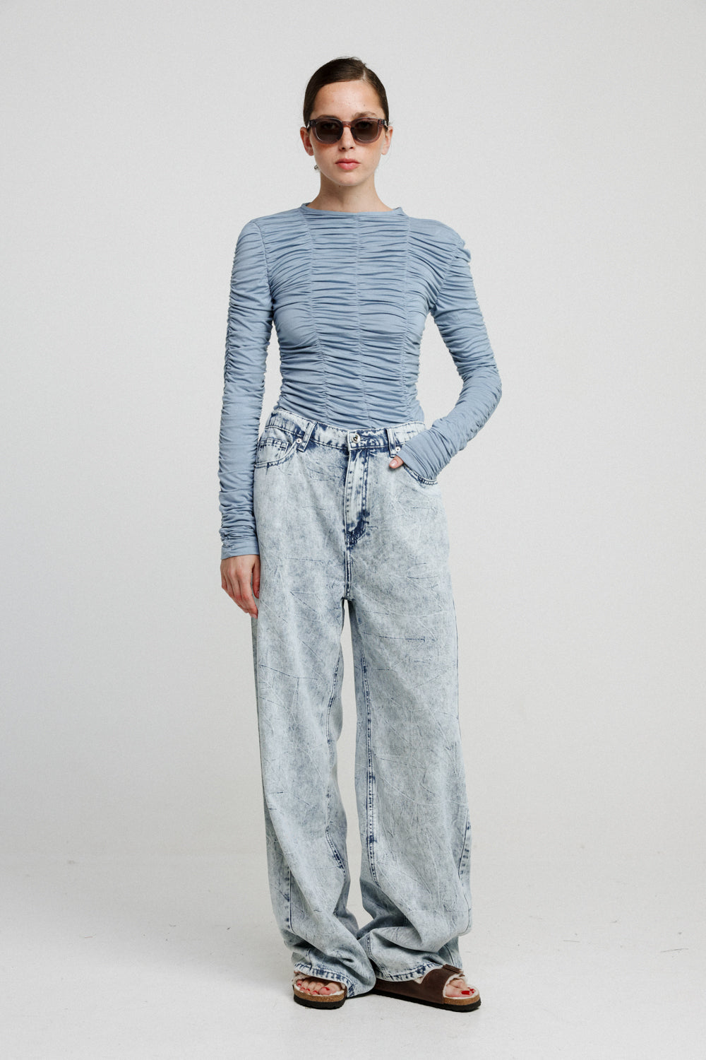 Street Light Blue Baggy Denim