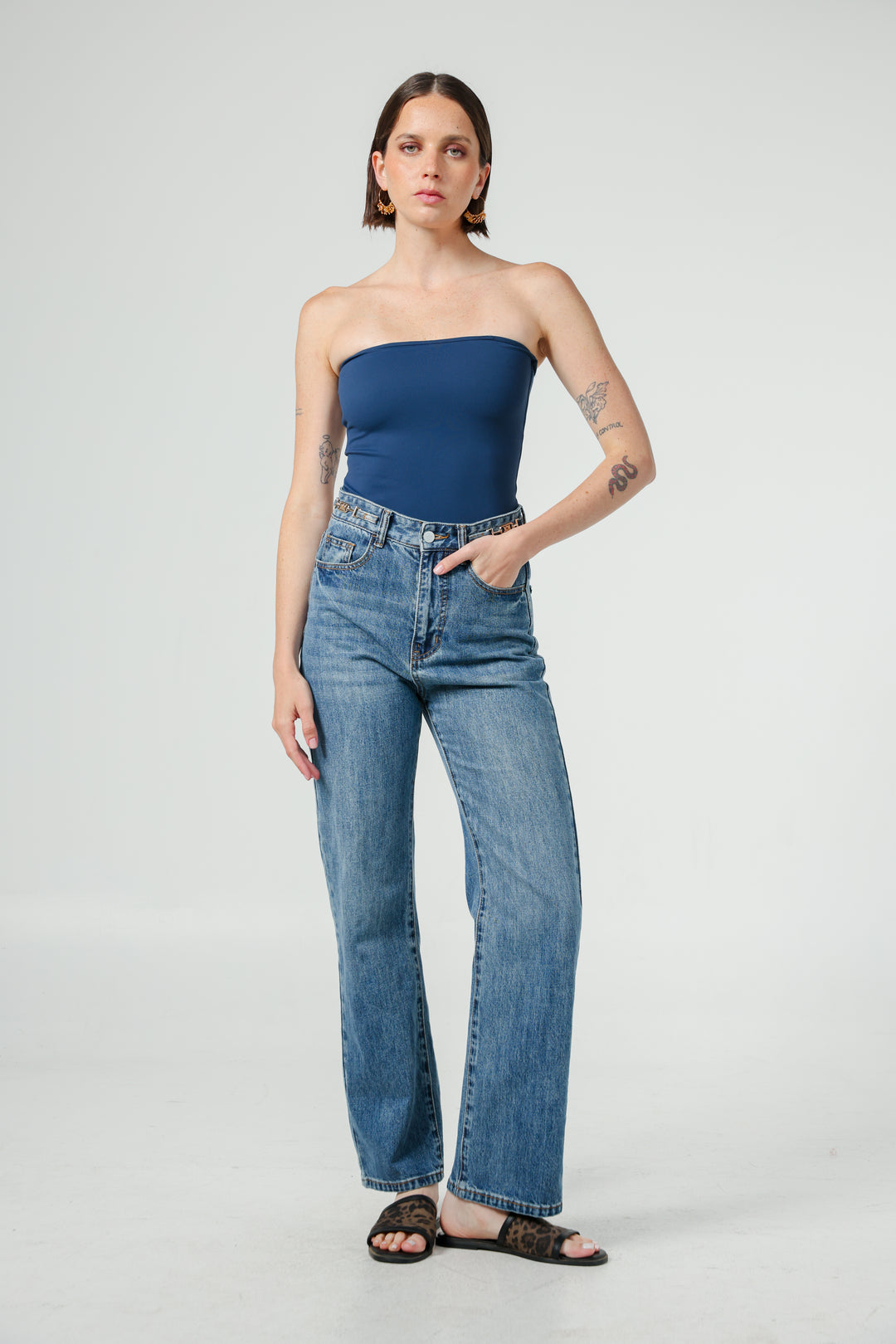 Play Blue Strapless Top