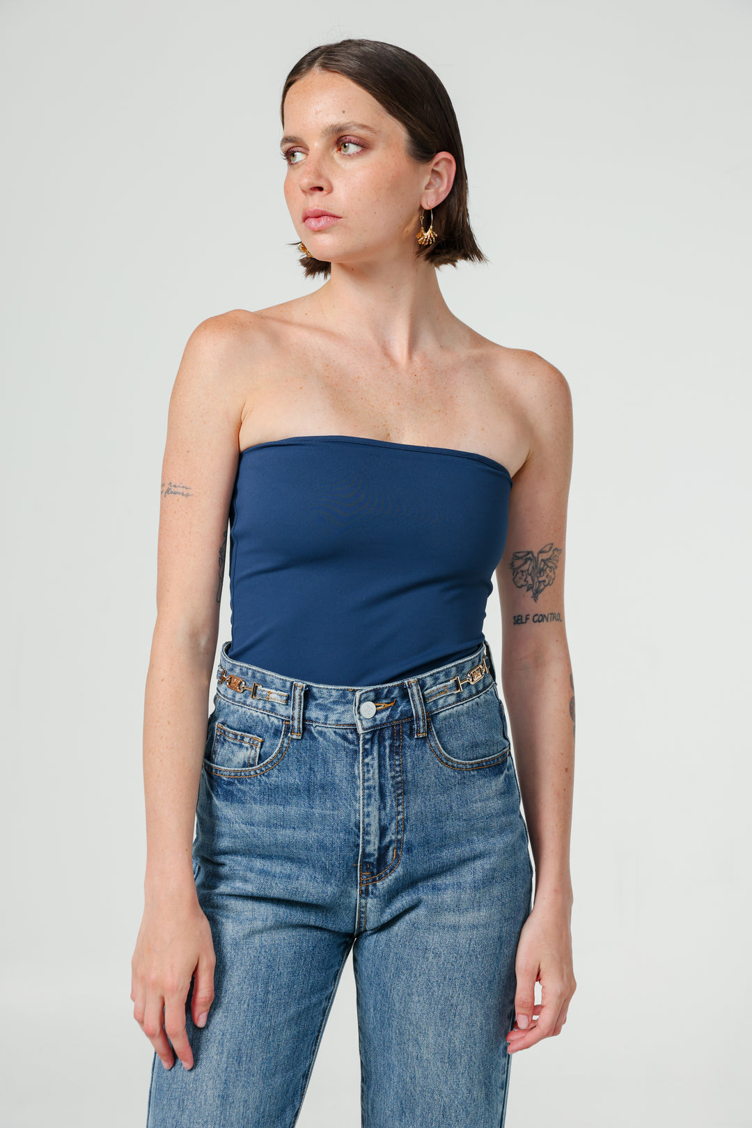 Play Blue Strapless Top