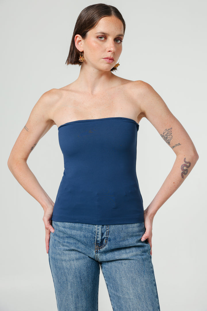 Play Blue Strapless Top