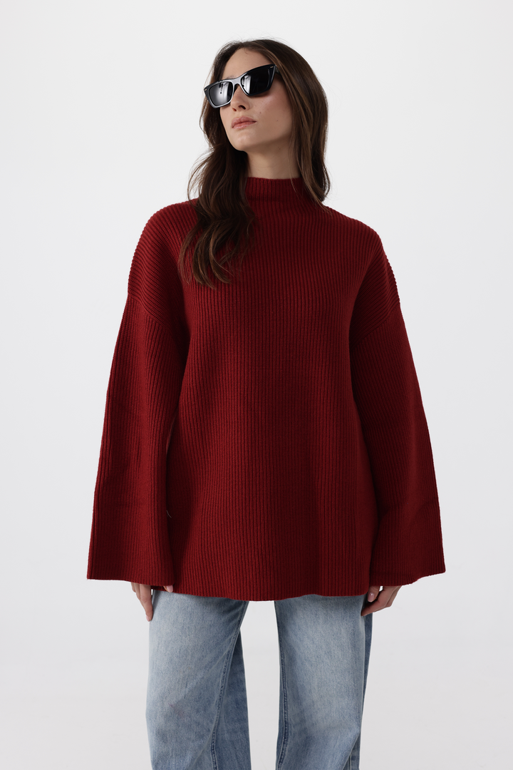 Knitted Wine Sweater