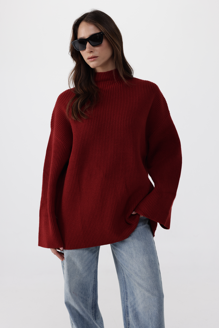 Knitted Wine Sweater