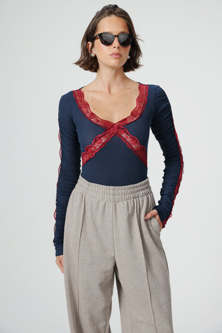 Nina Navy Bodysuit
