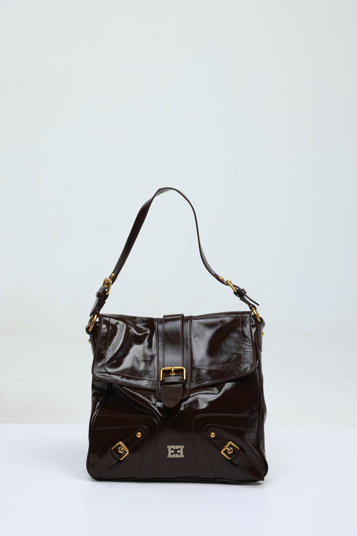 Buckle Pocket Brown Bag
