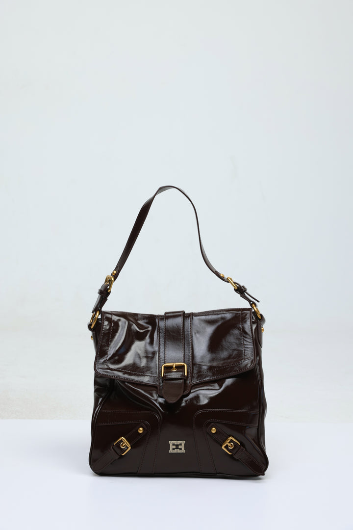 Buckle Pocket Brown Bag