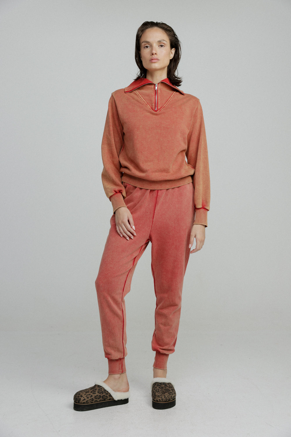 Asa Red Zipper Sweatshirt