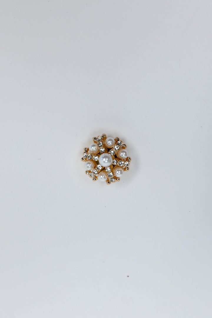 Pearl Crystal Cluster Button