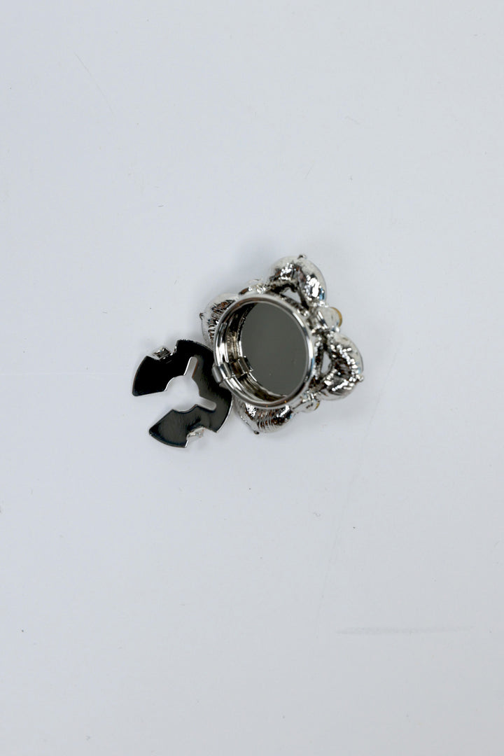 Black Crystal Pearl Button