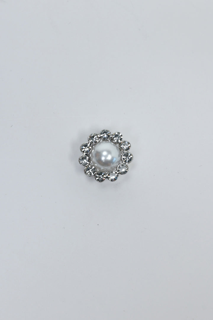 Pearl Crystal Halo Button