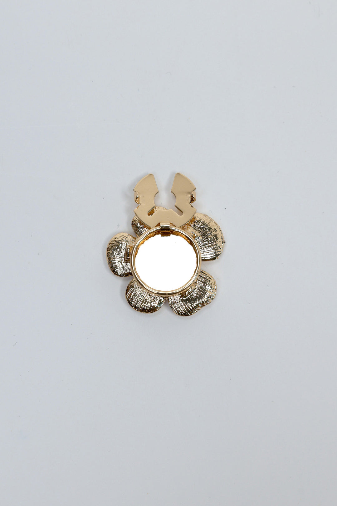 White Enamel Pearl Flower Button