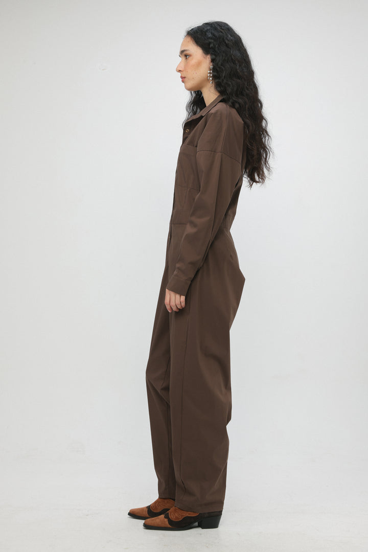 אוברול חום לאישה Shoreditch Brown Jumpsuit