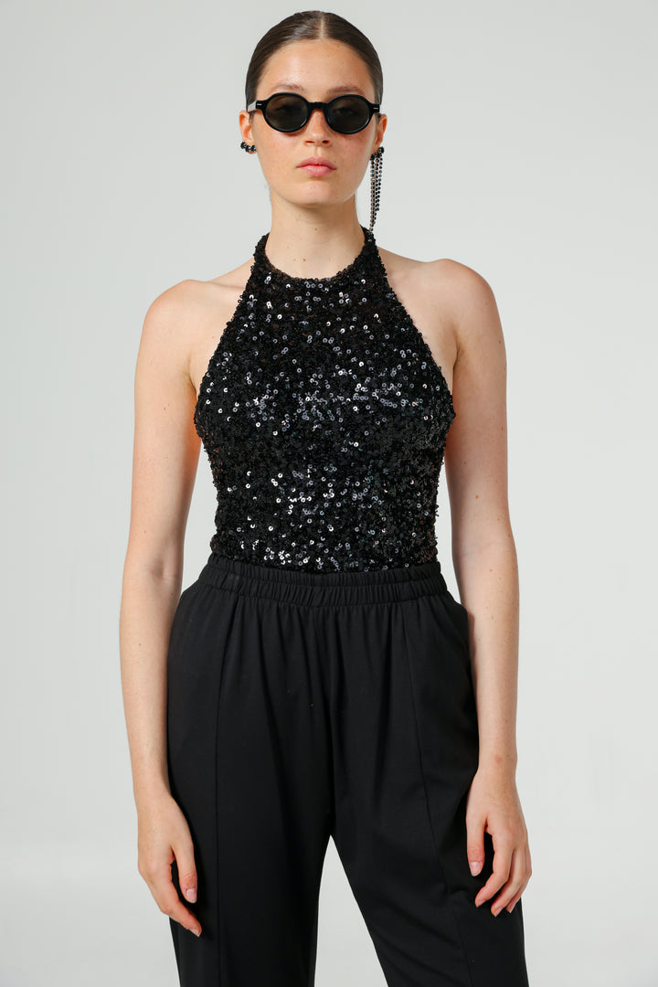 Grain Black Sequin Tank