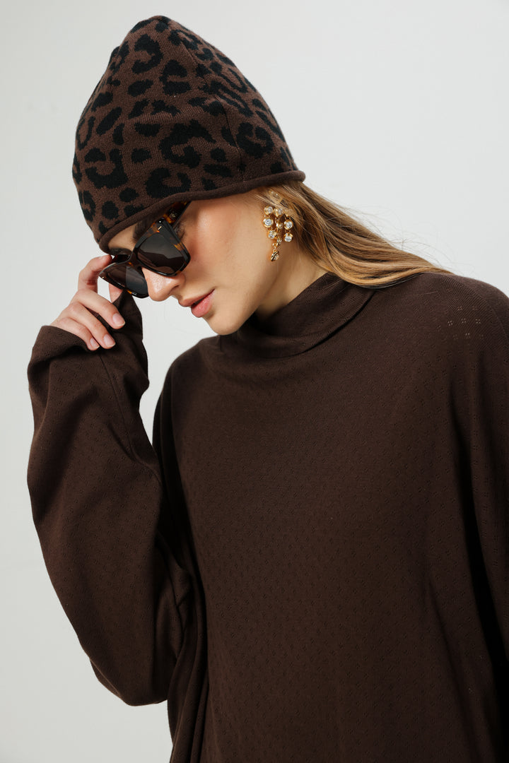 כובע ביני מנומר לאישה Leopard Beanie