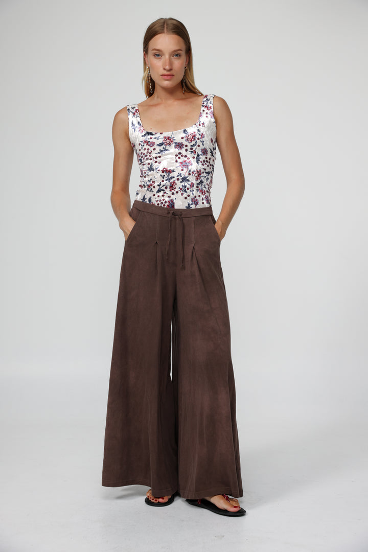 Corset Floral Velvet Tank
