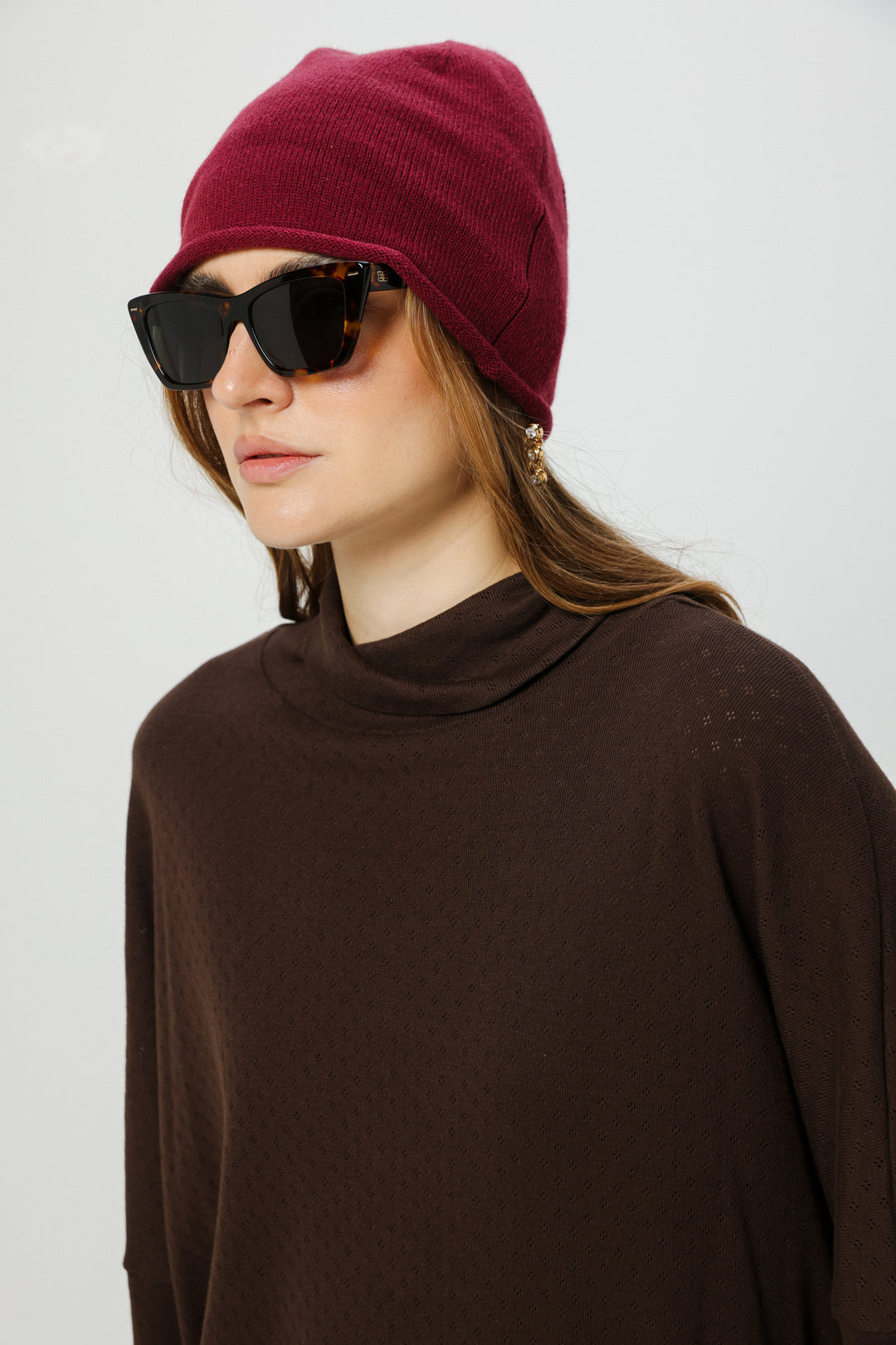 Wine Beanie כובע ביני אדום