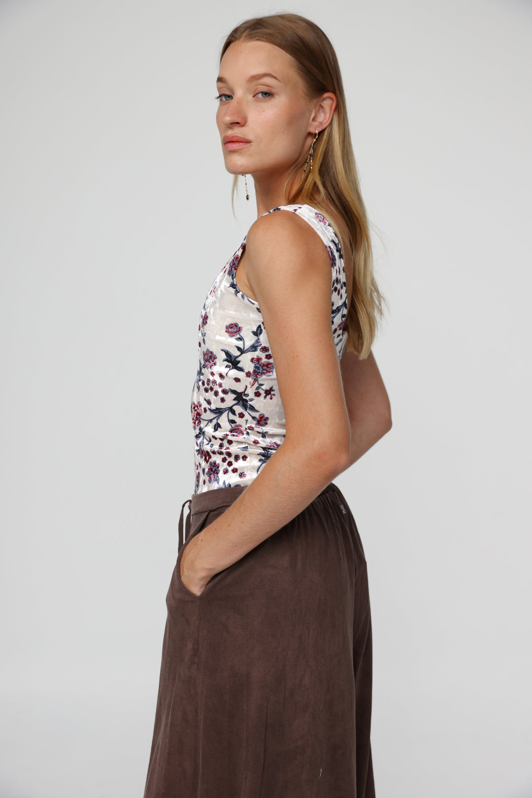 Corset Floral Velvet Tank