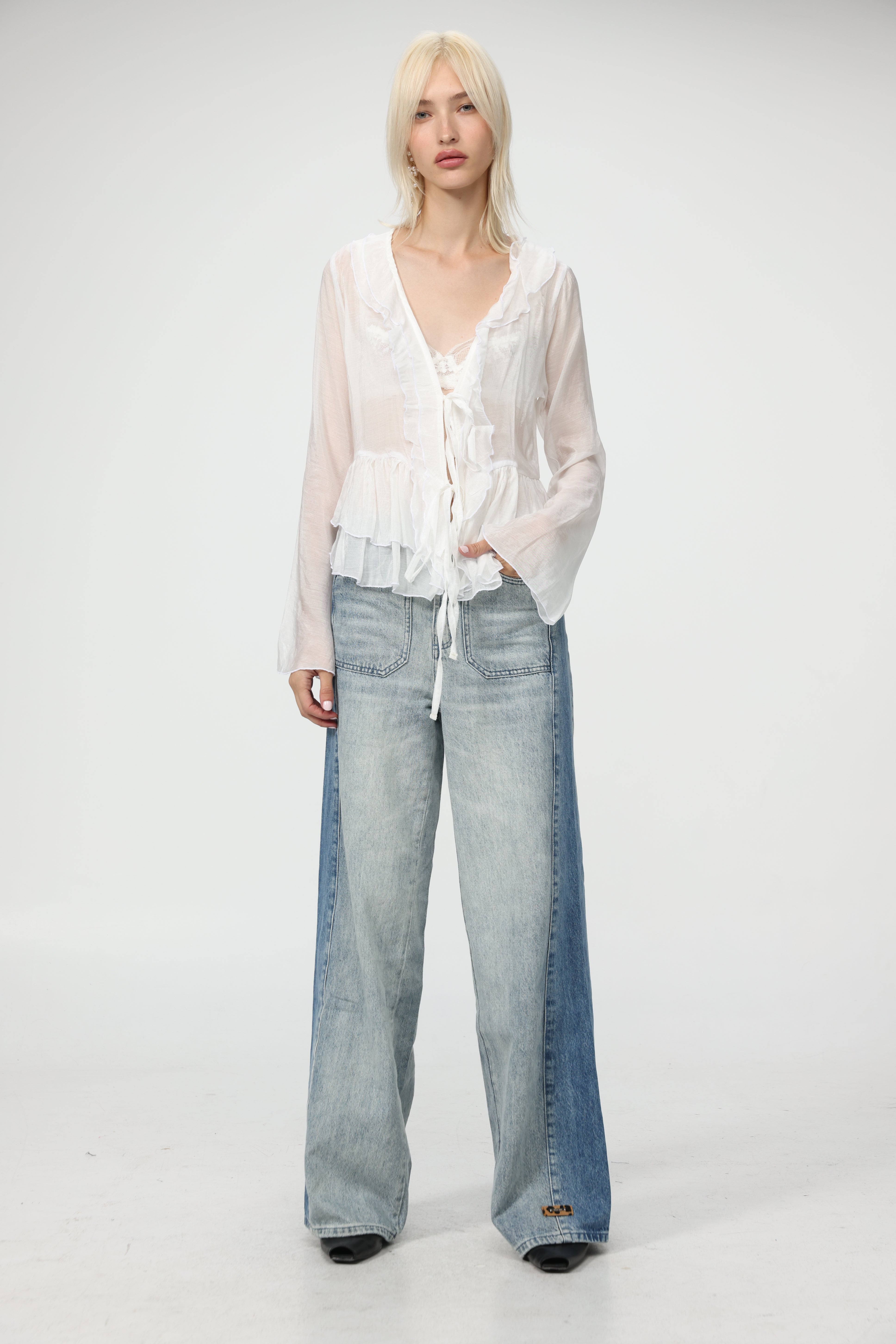 Sheer Cream Layered Blouse – SEESTARZ
