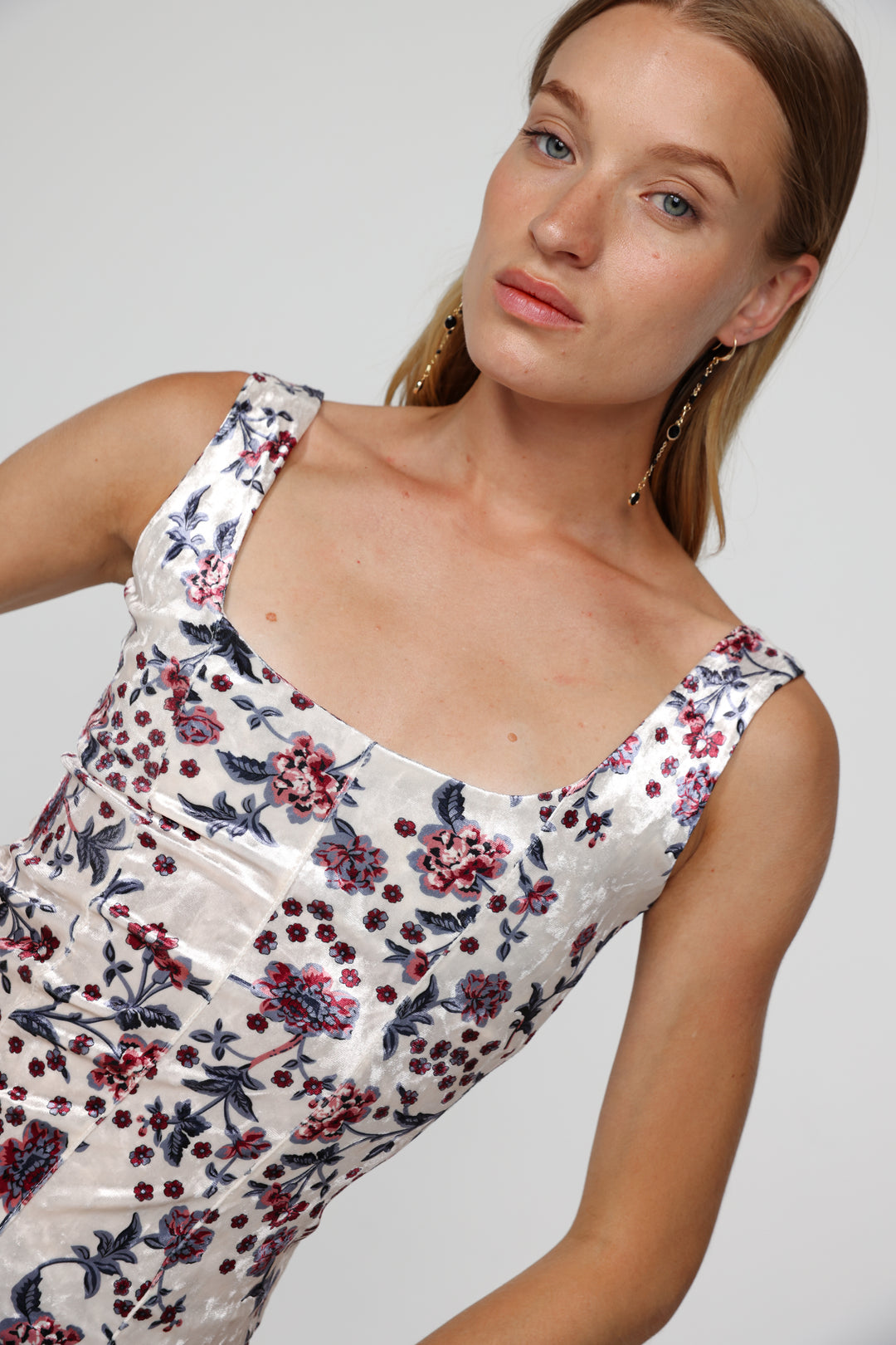 Corset Floral Velvet Tank