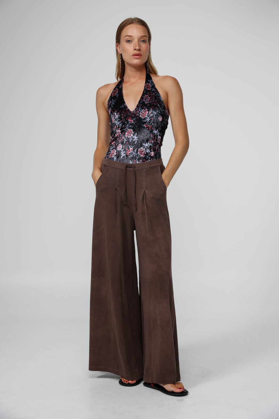 Note Floral Velvet Bodysuit