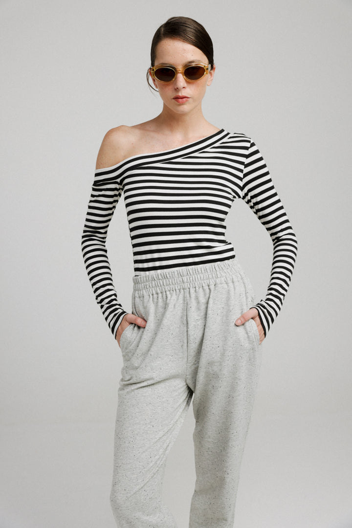 Luna Striped One Shoulder Top